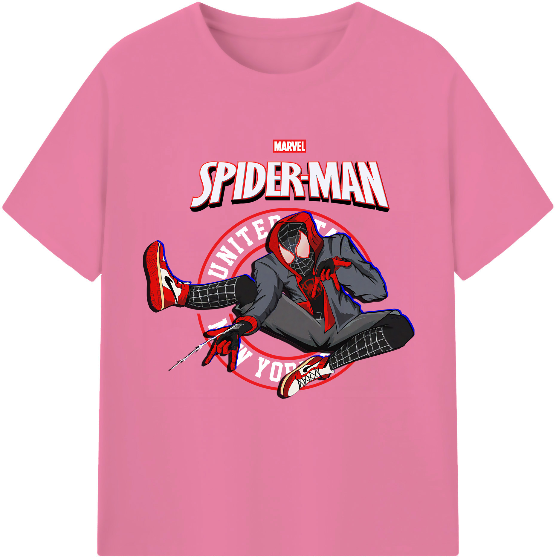 （画像用） Spider Man スパイダーマン 綿100％半袖Tシャツ（フロントプリント）